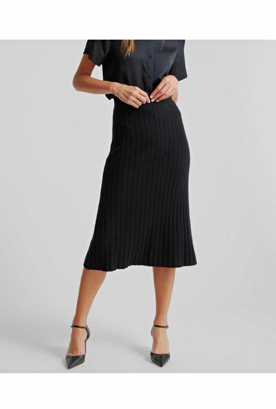 Women’s NWT! Quince Mongolian Cashmere Black Ribbed Midi Skirt Size Small S